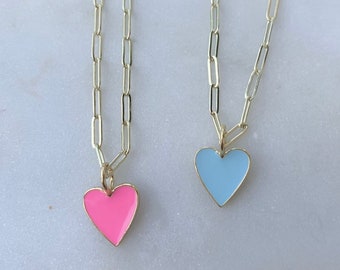 Preppy Chain Preppy Heart Necklace - Etsy