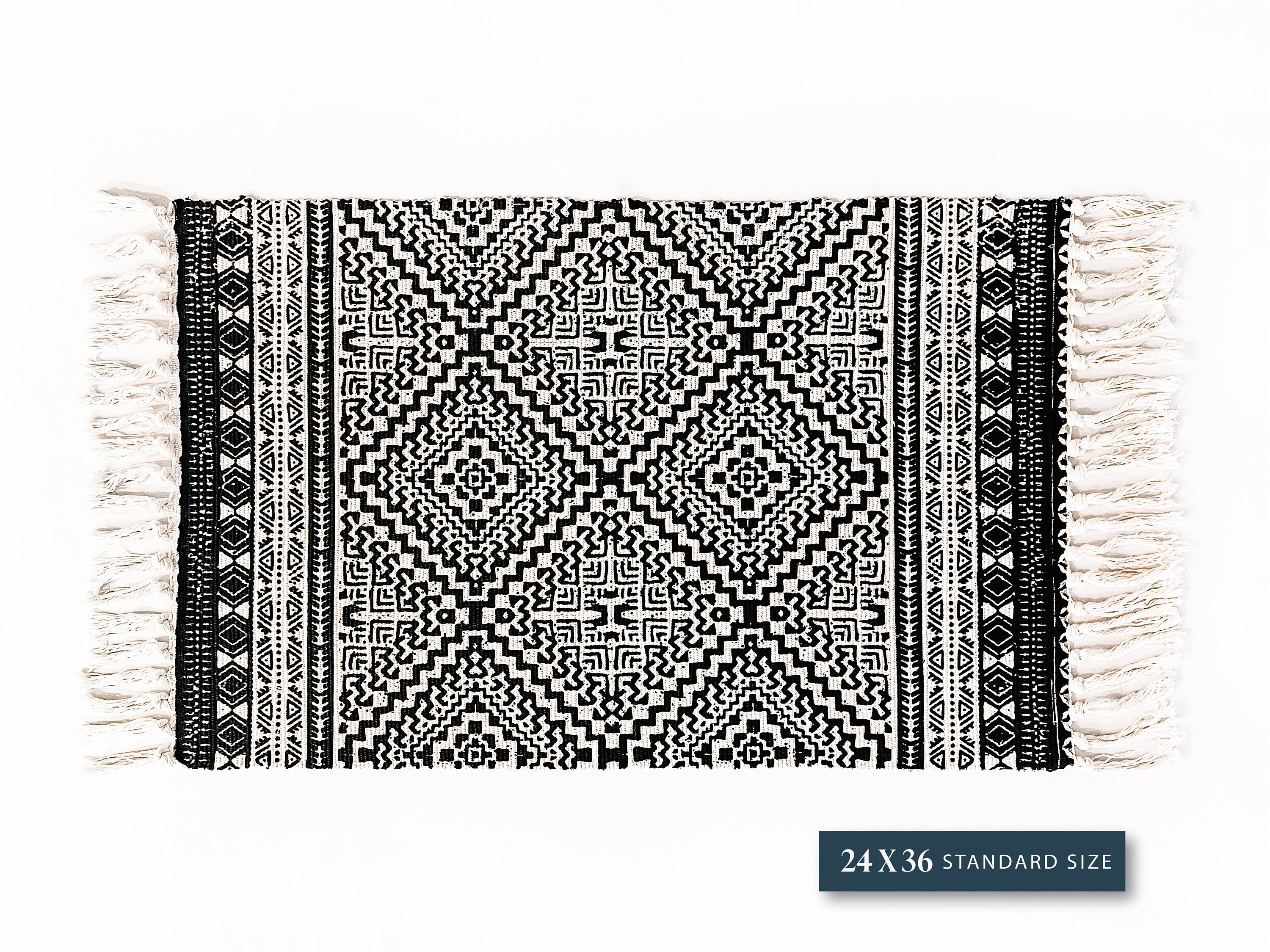 Black and White Modern Tribal Indoor/Outdoor Rug Layering Etsy