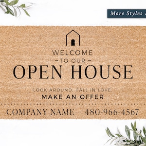 Open House Realtor Doormat: Personalized Real Estate Client Gift
