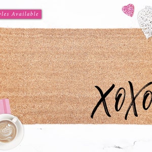 XOXO Valentines Doormat: Coconut Fiber Welcome Mat
