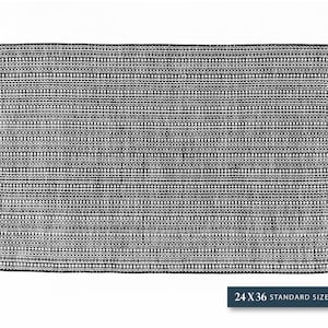 Black and White Tweed Rug: Modern Indoor/Outdoor Layering Rug (24 x 36 inch)