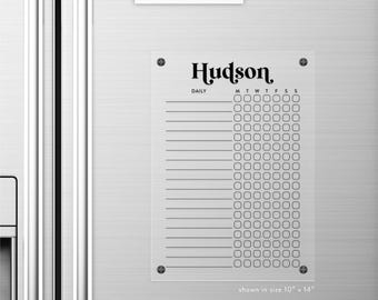 Personalized Kids Chore Chart, Acrylic Magnetic Family Planner