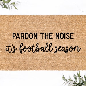 Football Season Doormat: UV Cured Ink, Coconut Fiber Mat