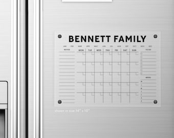 Personalized Acrylic Fridge Calendar, Magnetic Family Planner