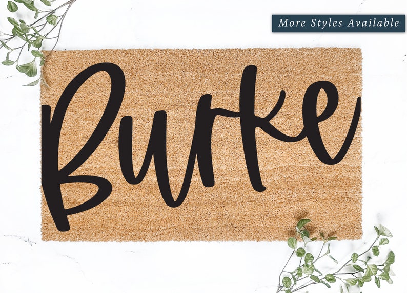 Large Script Last Name Doormat, Personalized Door Mat, Custom Gift, Unique Home Decor, Client Gift, Porch Decor, Housewarming Gift, Cute Rug