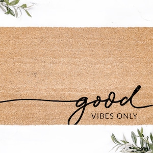 Good Vibes Only Doormat, Cute Porch Decor, Unique Home Decor, Welcome Mat, Front Door Mat, Groovy Decorations, Housewarming Gift, Host Gift