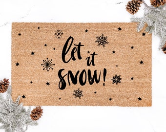 Let It Snow Christmas Doormat, Winter Decor, Winter Doormat, Front door mat, Housewarming gift, Christmas Gift, Christmas Doormat