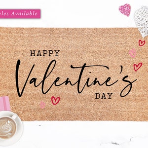 Happy Valentines Day Doormat: Coconut Fiber Welcome Mat