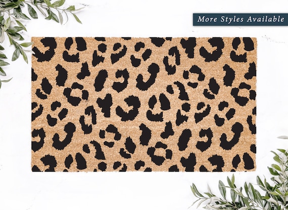 Leopard Print Coir Front Door Mat Welcome Rug Outdoor Doormat Porch Home Decor Leopard Print Coir Front Door Mat Welcome Rug Outdoor Doormat Porch Home Decor