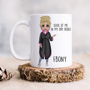 Personalised Mug, Personalised Dry Robe Mug, Towel Robe Gift, Dry Robe Wanker, Footy Mum, Camping Robe, Camping Mug, Name Mug Look at me...