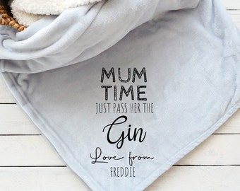 Personalised Mum Gin Blanket, Mother's Day Blanket, Gin Gift, Snuggle Blanket, Mother's Day Gift, Grandma, Gift, Gift for Her, Mummy gift