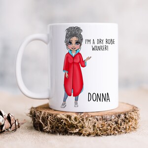 Personalised Mug, Personalised Dry Robe Mug, Towel Robe Gift, Dry Robe Wanker, Footy Mum, Camping Robe, Camping Mug, Name Mug image 4