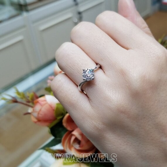 1 Ct Moissanite Solitaire Swirl Bypass Engagement Ring Sage Swirl