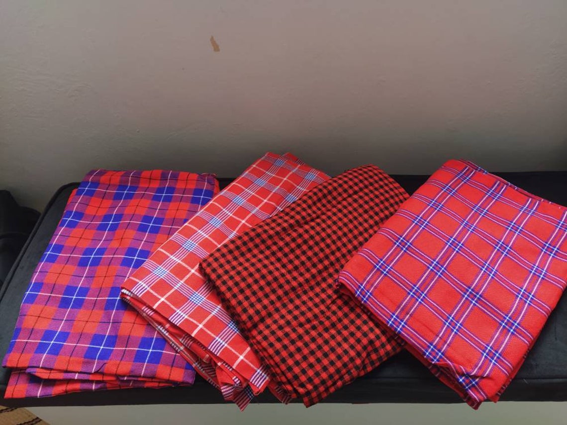 Original maasai shuka masai blanket set of 4 Etsy