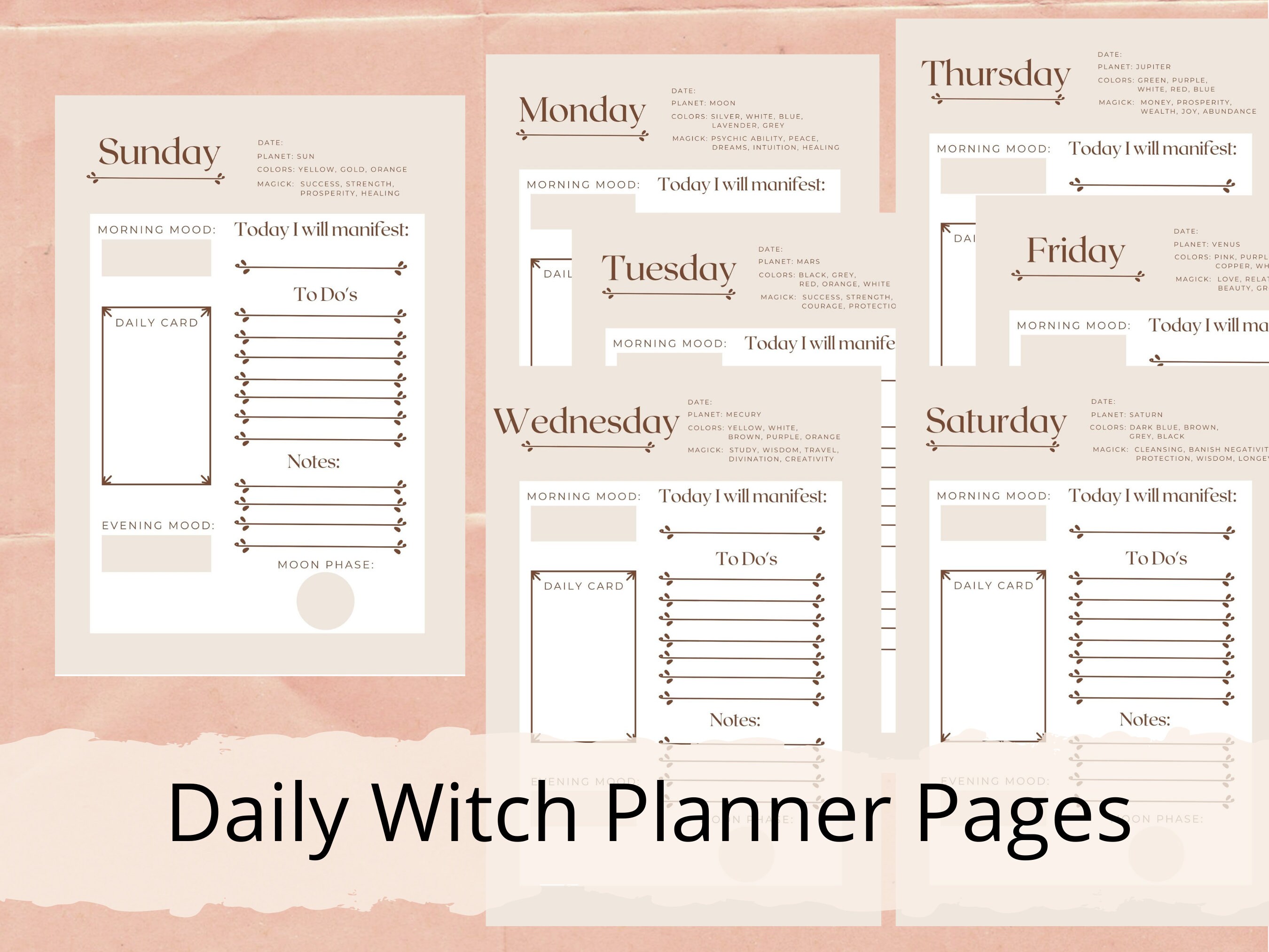 Witch Daily Planner Witch Printables Printable Witch | Etsy