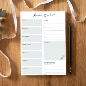 Weekly Planner | A5 block | Home Office Planner | Notepad | Habit Tracker | To-Do List | weekly planner