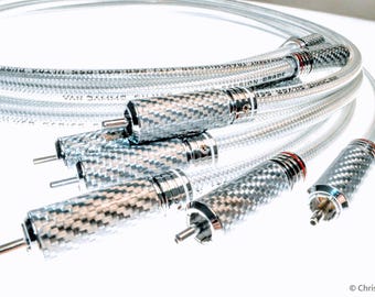 The Crystal Clear. Audiophile RCA hifi audio interconnect cables, handmade by Chris Cables.