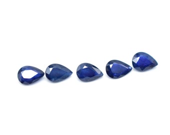 100% Natural Top Quality Defuse Blue Sapphire Precious Stone Pear Shape Sapphire Jewellery Making Use Jewellery Set Cts > 3.95 Size > 5X7 MM