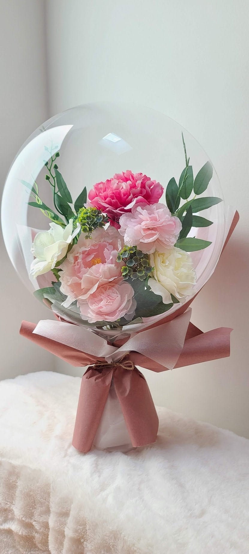 Flower Balloon bubble balloon Flower bouquet inside balloon Etsy