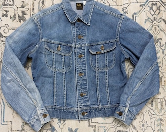 Vintage Lee Riders denim truckerjacka från Union, tillverkad i USA, 60-70-talet