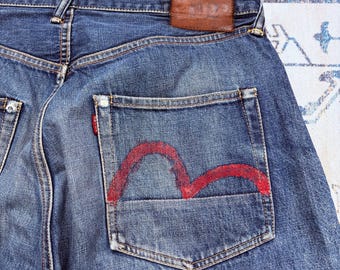 ヴィンテージ 90年代 Evisu No.2 ロット 2001 ジーンズ セルビッジ W36 日本製 山根大阪