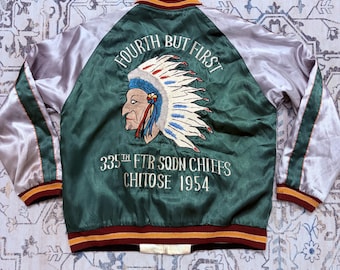 Tailor Toyo Ent. Japan Sukajan Souvenir Jacket Indian Head Hawaii PAA Aeroplane
