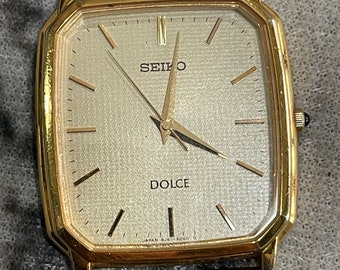 Seiko Dolce 8J41-5000 Armbanduhr Quartz Japan Made ARBEITEN Vintage-Panzer