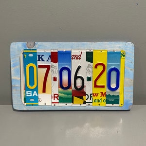 License Plate Anniversary Date Sign – Rustic 10th Anniversary Tin Gift image 4