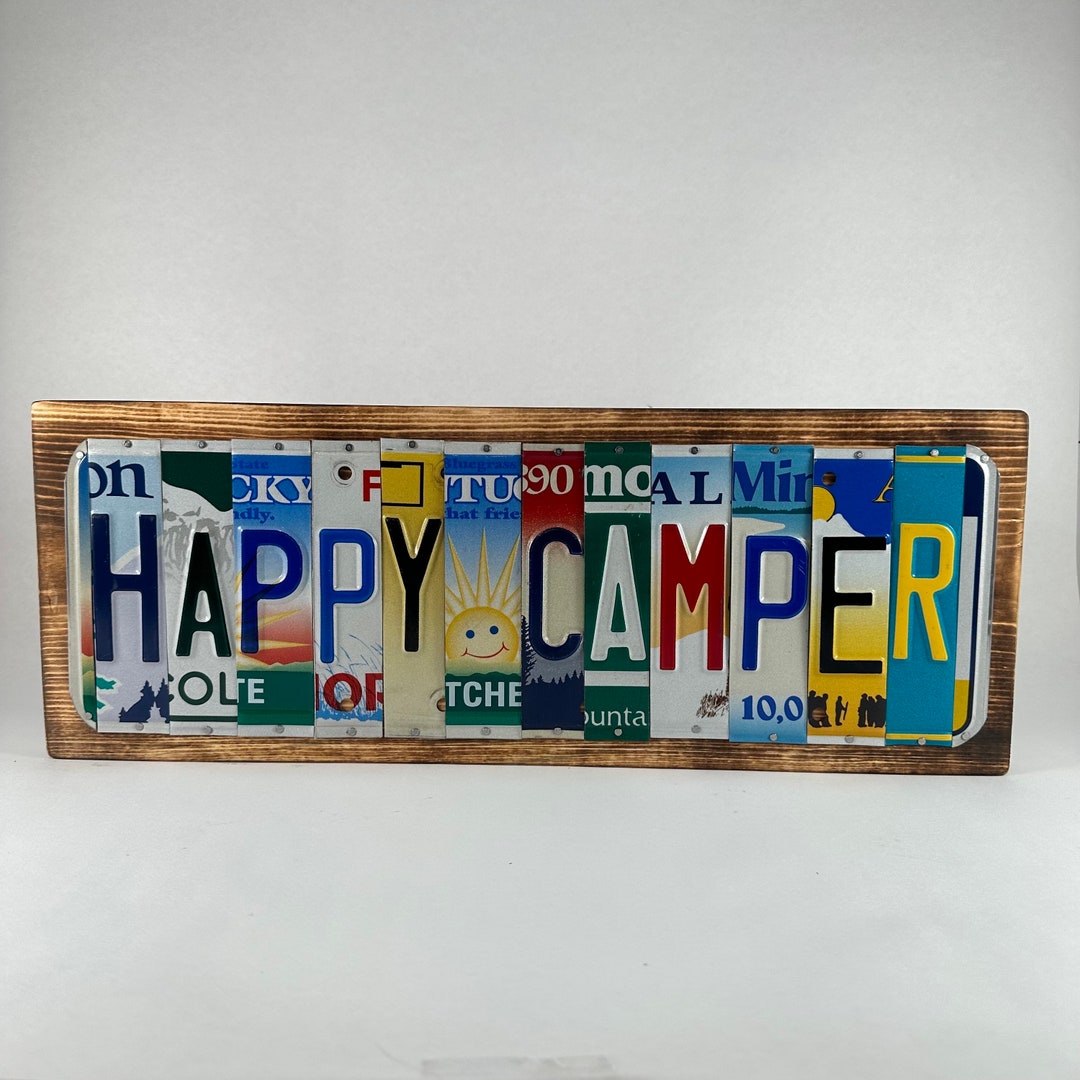 Happy Camperlicense Plate Sign Etsy