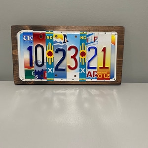 License Plate Anniversary Date Sign – Rustic 10th Anniversary Tin Gift image 6