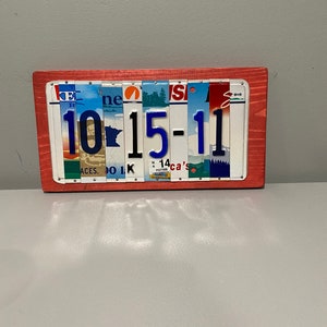 License Plate Anniversary Date Sign – Rustic 10th Anniversary Tin Gift image 9