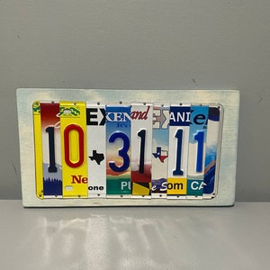 License Plate Anniversary Date Sign – Rustic 10th Anniversary Tin Gift image 8