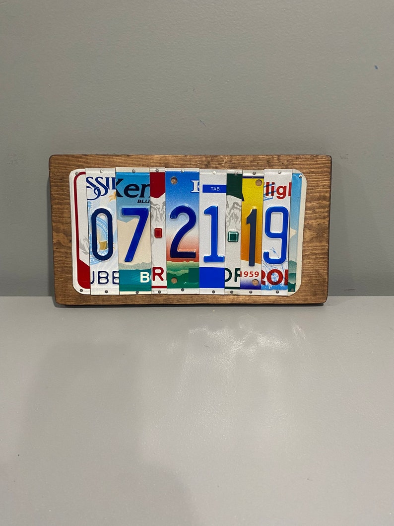 License Plate Anniversary Date Sign – Rustic 10th Anniversary Tin Gift image 5