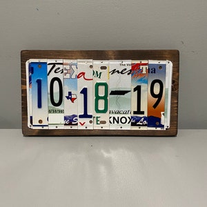 License Plate Anniversary Date Sign – Rustic 10th Anniversary Tin Gift image 7