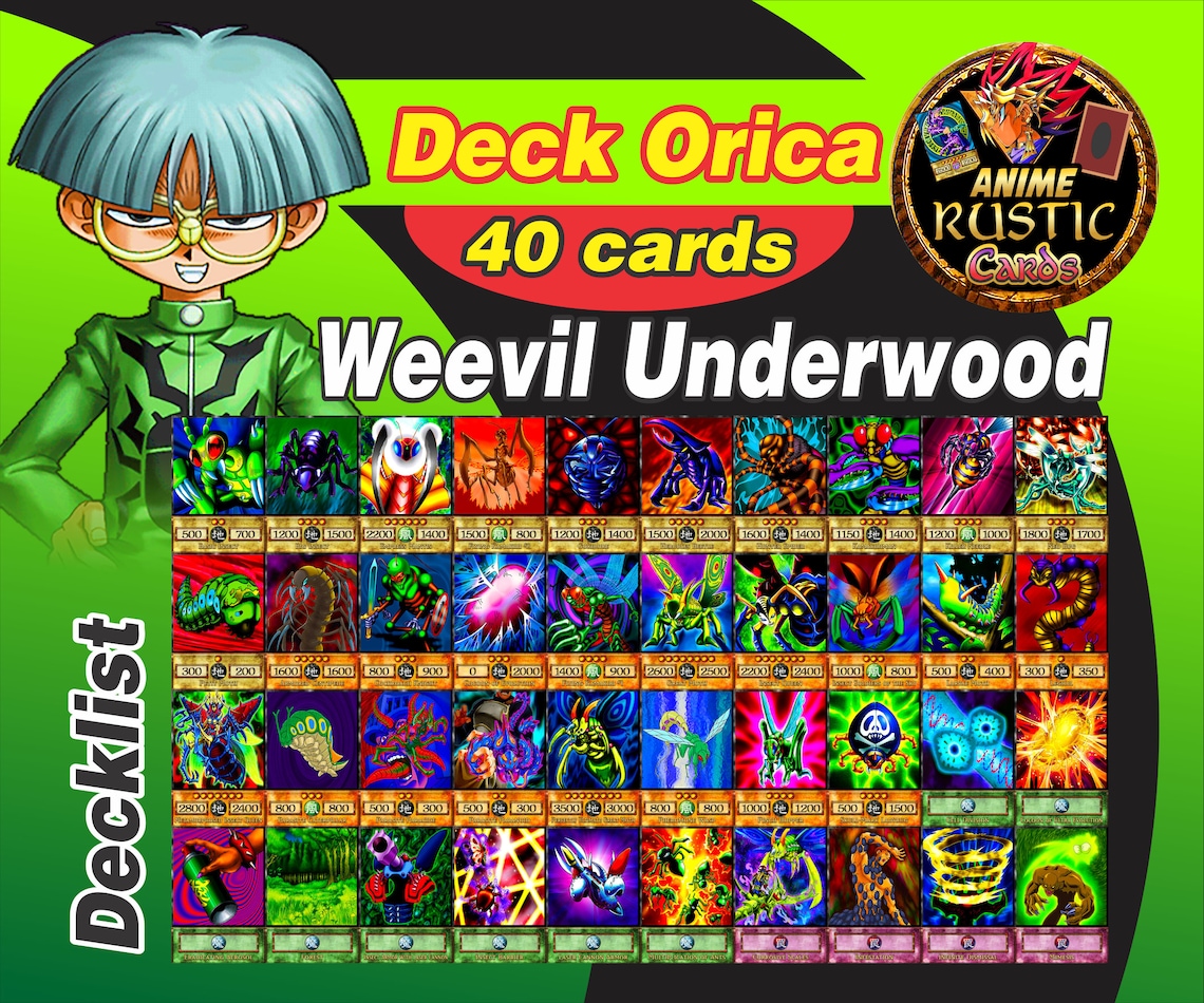 Weevil Underwood Deck 40 cards Anime Orica Yugioh Etsy