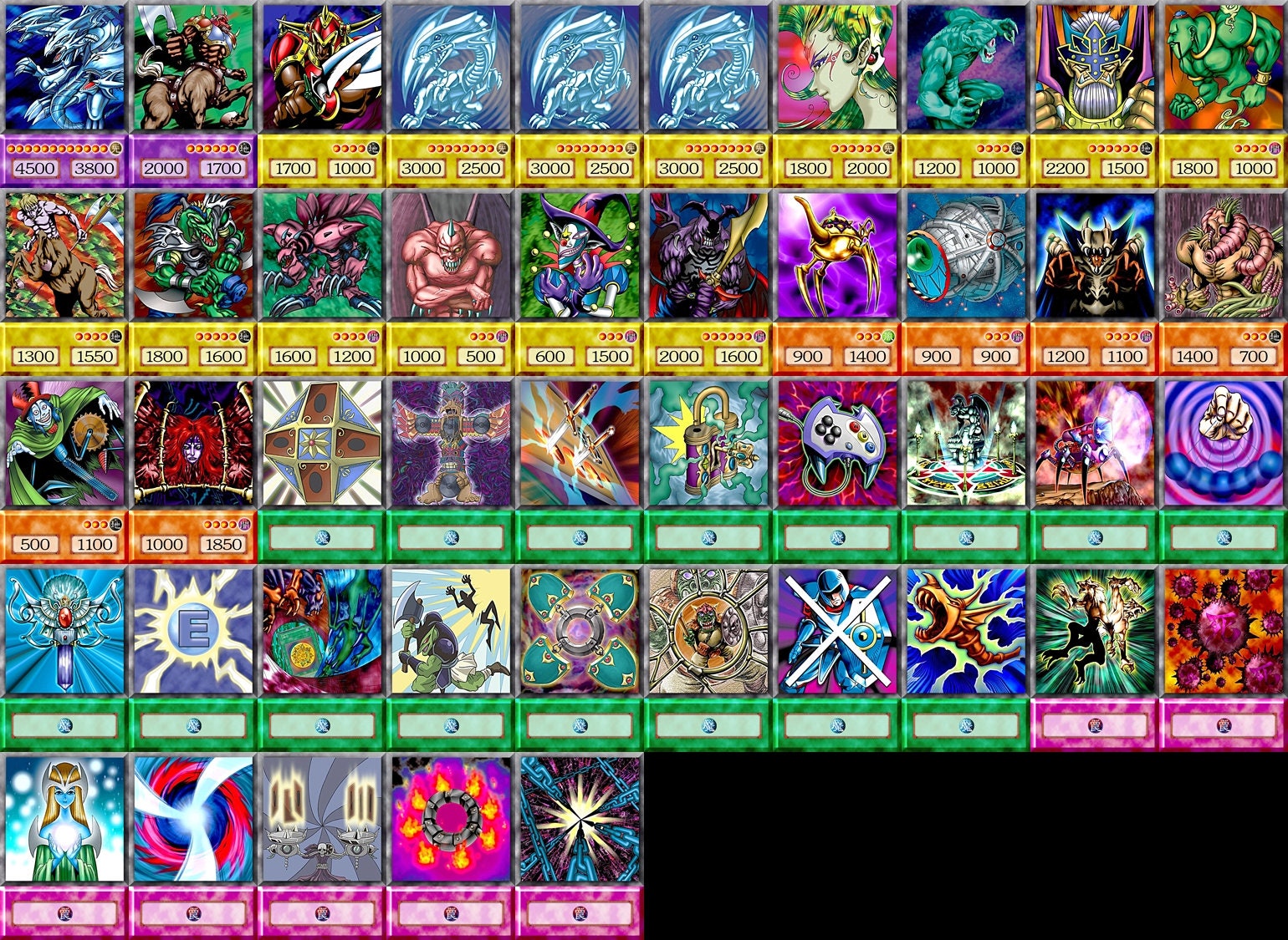 Seto Kaiba Deck 45 cards Duelist Kingdom Anime Orica Yugioh Etsy