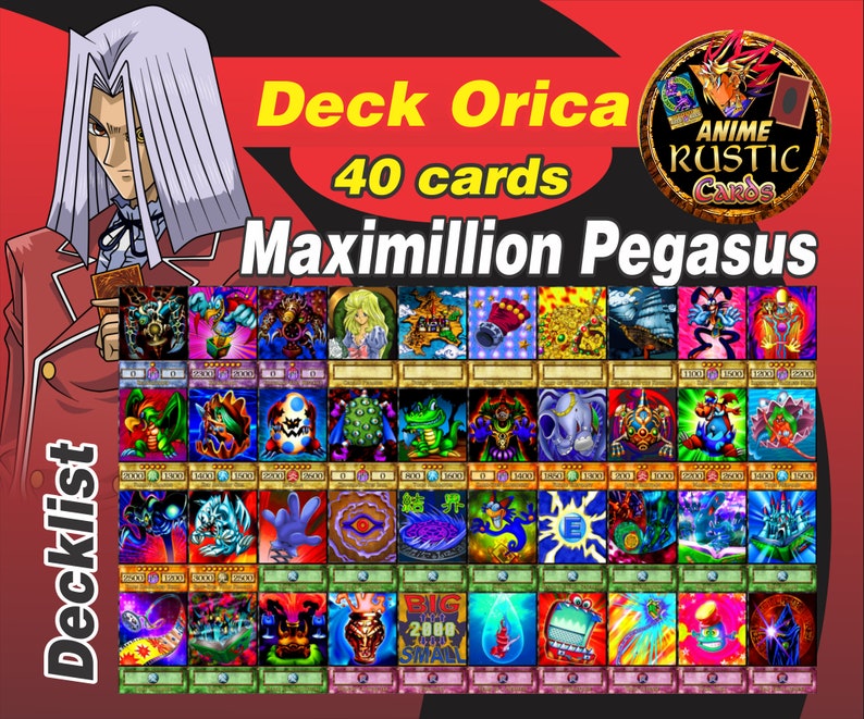 Maximillion Pegasus Deck 40 Cards Anime Orica Etsy