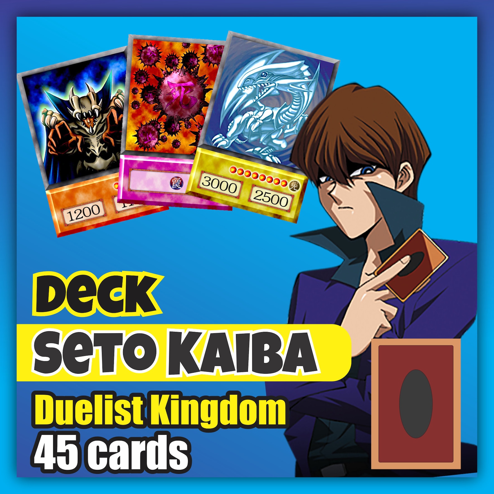 Seto Kaiba Deck 45 cards Duelist Kingdom Anime Orica Yugioh Etsy