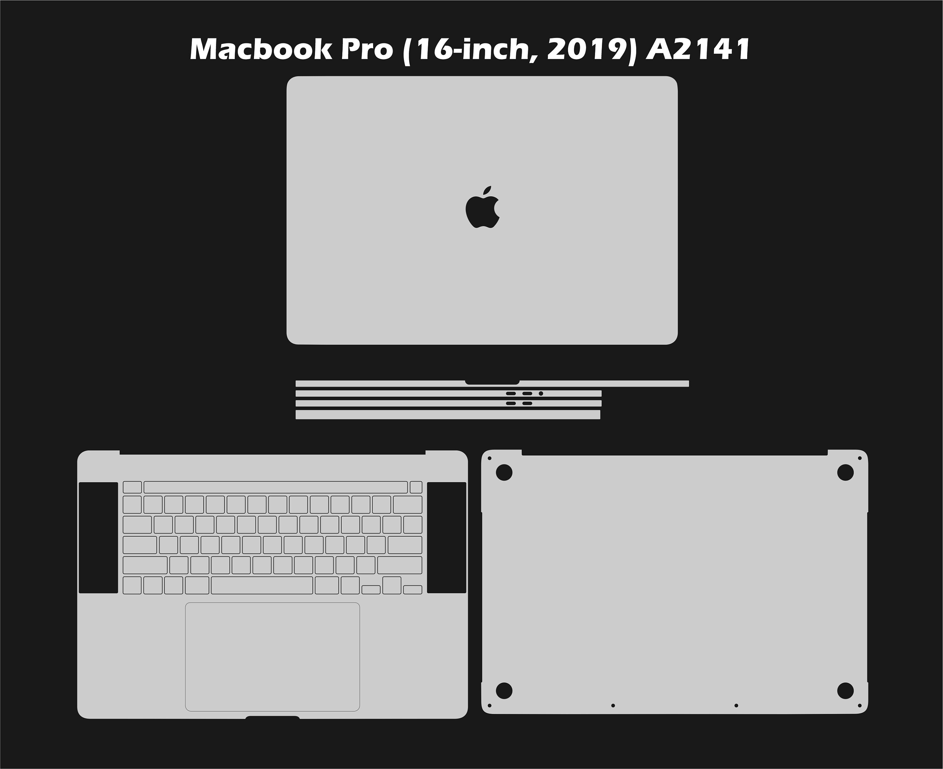 Macbook Pro 16-inch 2019 A2141 Skin Vector Template cut | Etsy