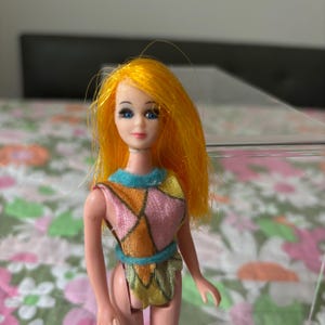 Custom Rerooted Vintage Dawn doll yellow hair color magic style Barbie
