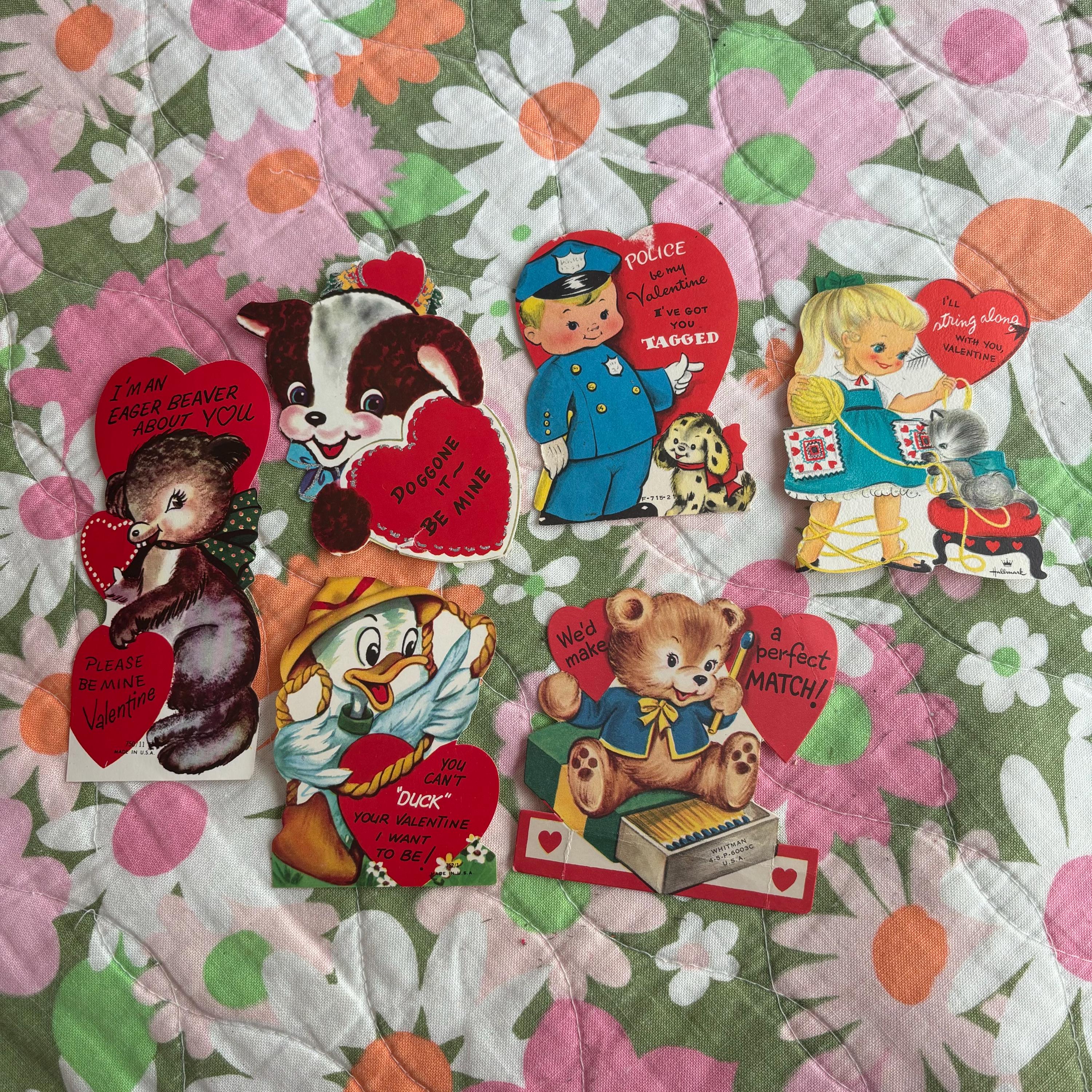 Vintage 1950s Kitsch Valentine’s Day card lot