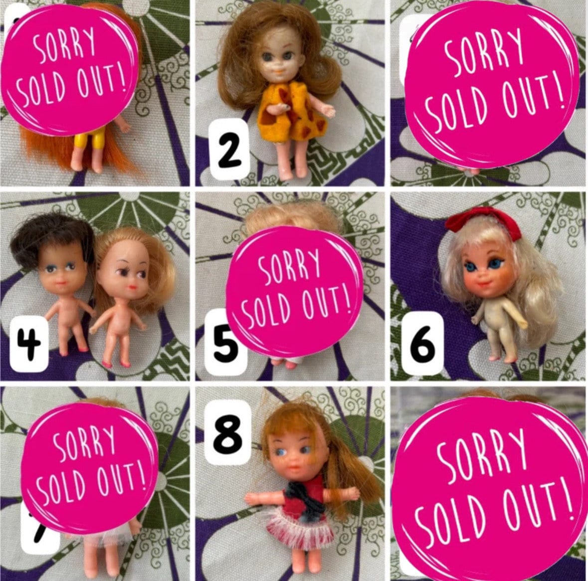 Vintage 1960s Liddle Kiddle Clone doll brown hair