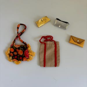1960er Jahre Mod Barbie Puppen Geldbörse Tasche Accessoires Lot
