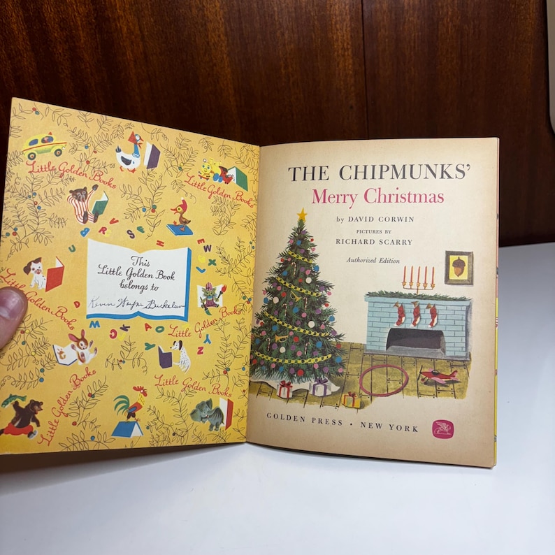 Vintage Little Golden Book ! the Chipmunks' Merry Christmas #375 - Etsy