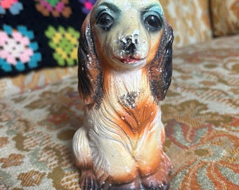 vintage Carnival Chalkware chiot chien 6 1/2"