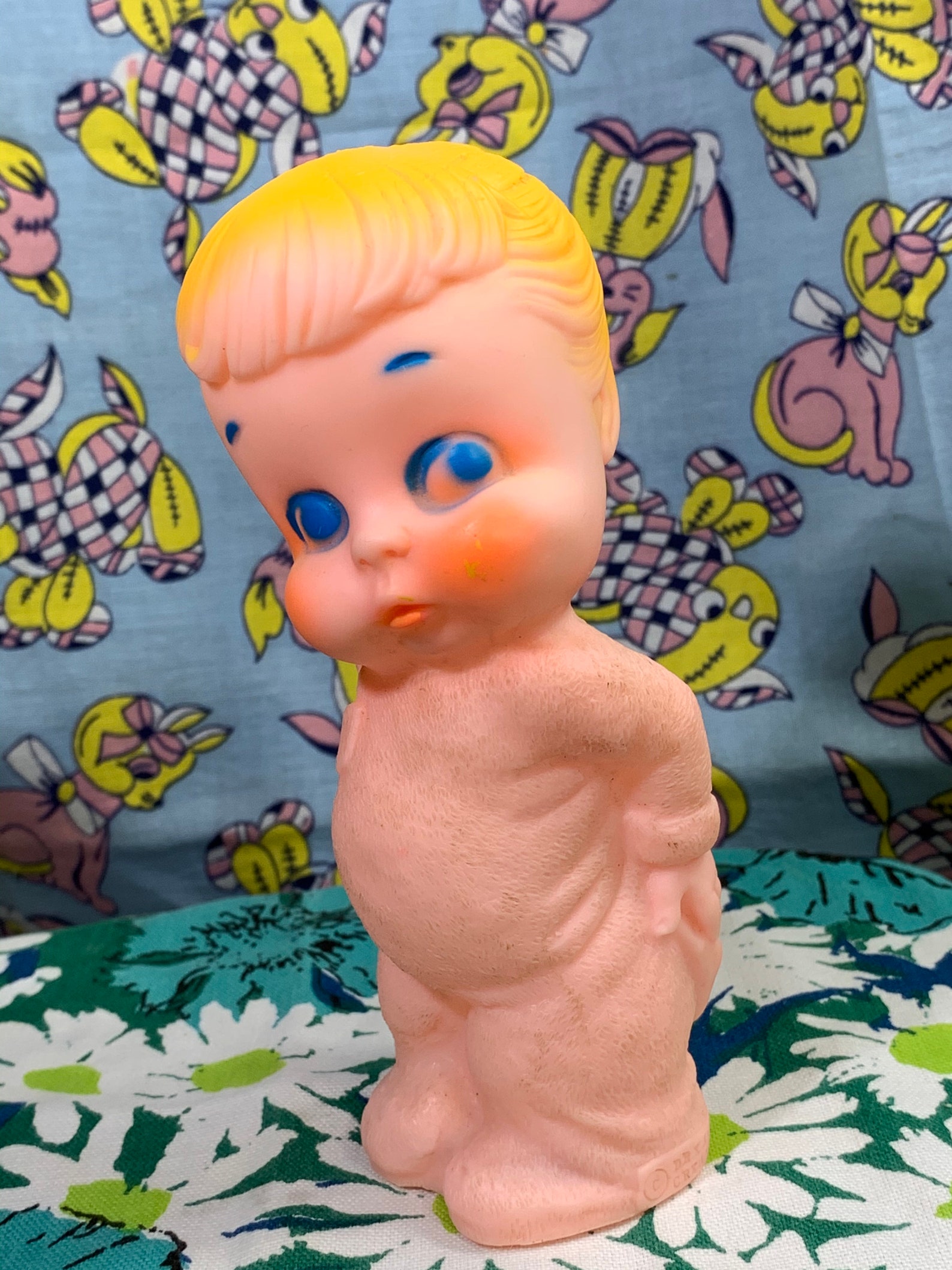 Vintage 1956 Dreamland Rubber ToySqueak doll Little girl Etsy