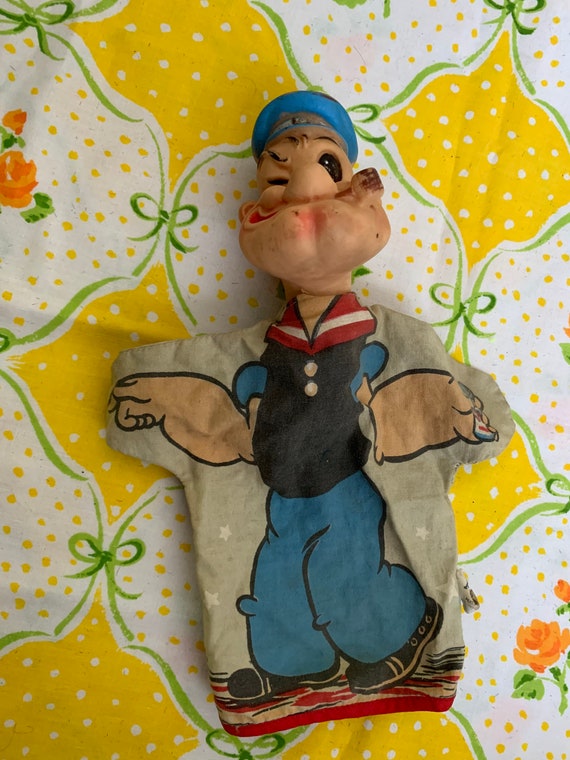 Vintage 50s Gund Popeye the sailor hand puppet Etsy