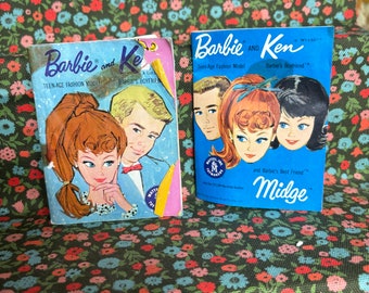 Set di libretti per bambole Barbie Ken e Midge vintage degli anni '60 TLC