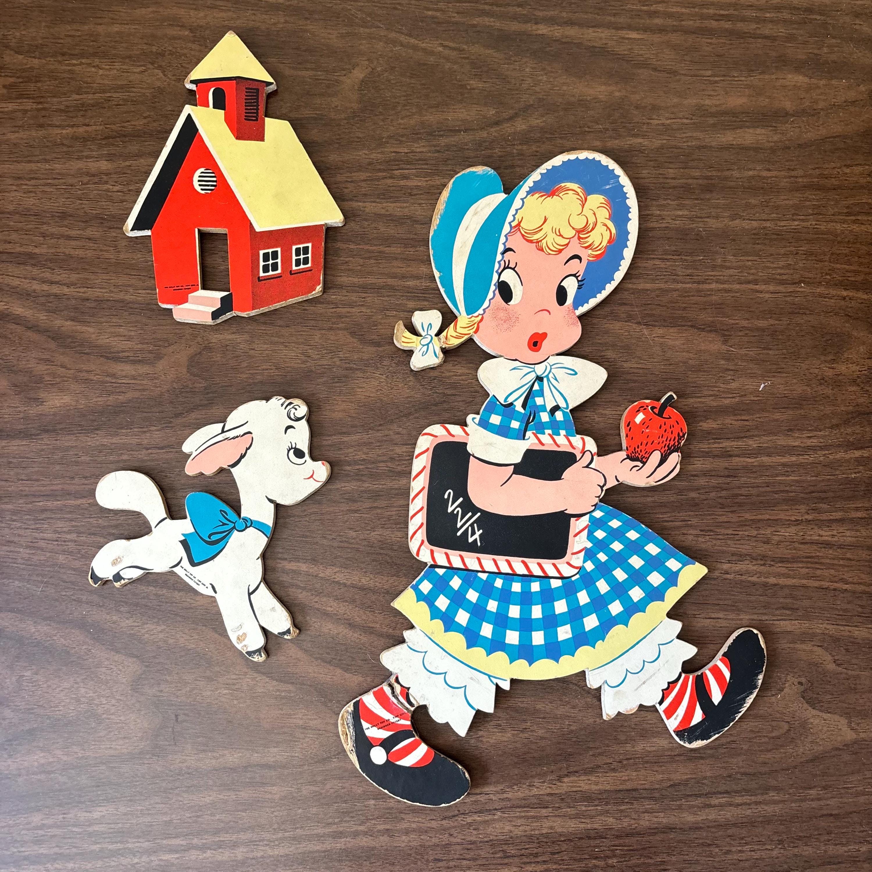 Vintage Dolly Toy Pressed Paper Mother Goose Pin-ups Mary Had a