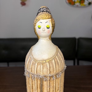 Vintage Mod Paper Mache’ Dresser Doll head/hairspray /Boudoir Doll